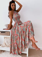 Backless Floral Dress