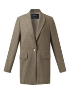 Women's Checked Jacket with Cut-Out Collar