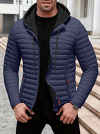 Dielmar - Quilted Hooded Jacket with Front Zip
