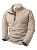 Men's Sweat Jacket – Half Zip, Stand Collar & Comfortable