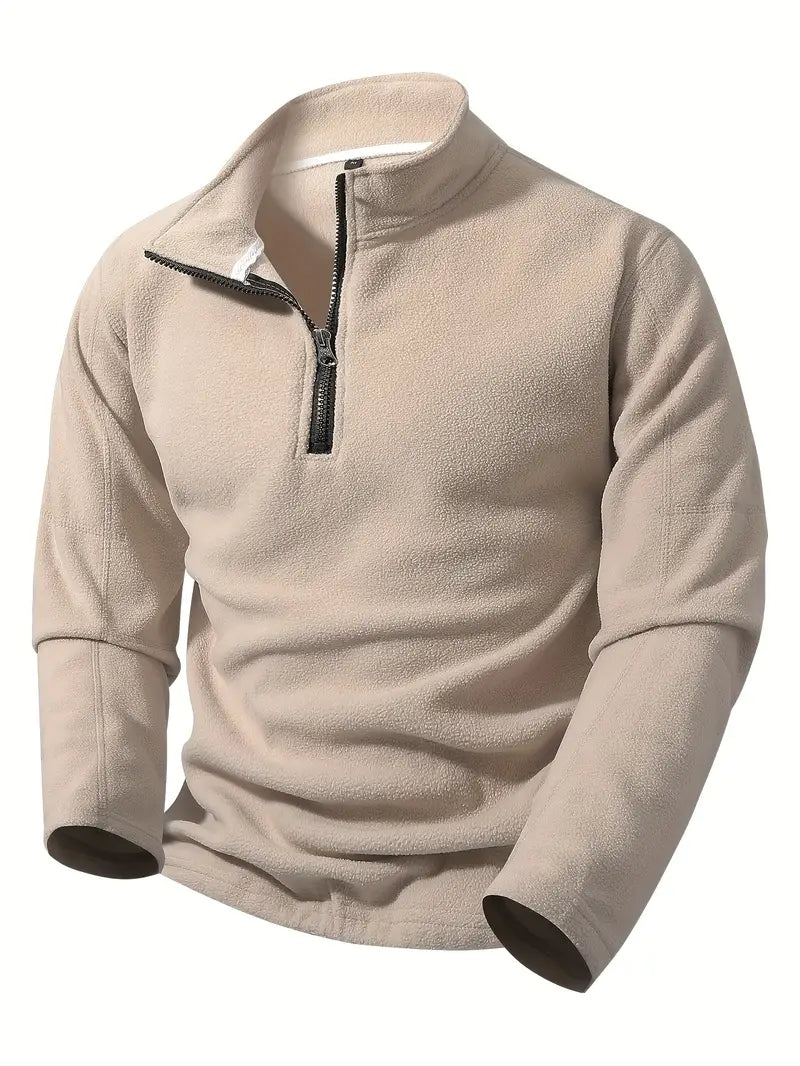 Men's Sweat Jacket – Half Zip, Stand Collar & Comfortable