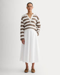 Midi Skirt in Ultrasoft Cotton | White
