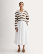 Midi Skirt in Ultrasoft Cotton | White