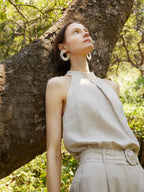 100% Linen Women's Halter Top