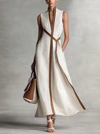 Mirena | Loose sleeveless cotton linen dress