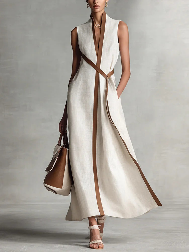 Mirena | Loose sleeveless cotton linen dress
