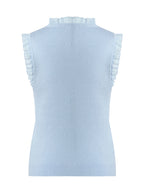 Women's Top with Ruffles Made from Tencel and Wool