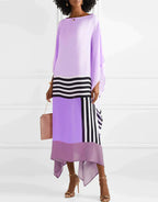 Susan Striped Patchwork Dress with Print