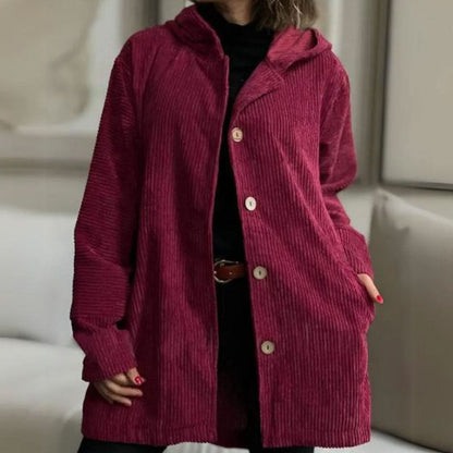Casual Corduroy Hoodie for Autumn