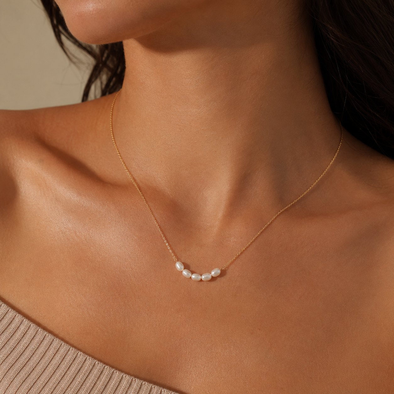 Vivienne | Zoetwaterparels Hangende Choker Kettingen