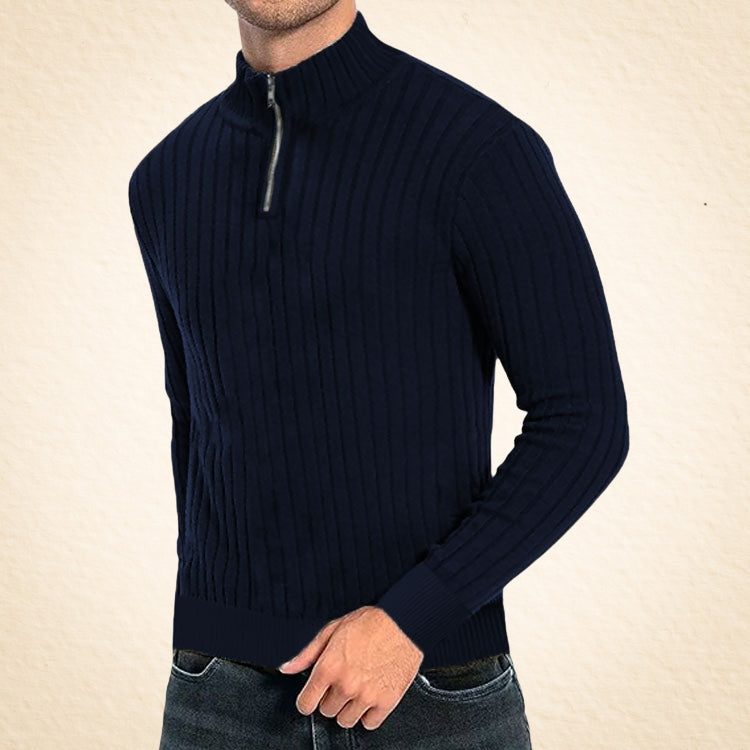 Zacheo – Casual Roll Neck Jumper with Zip
