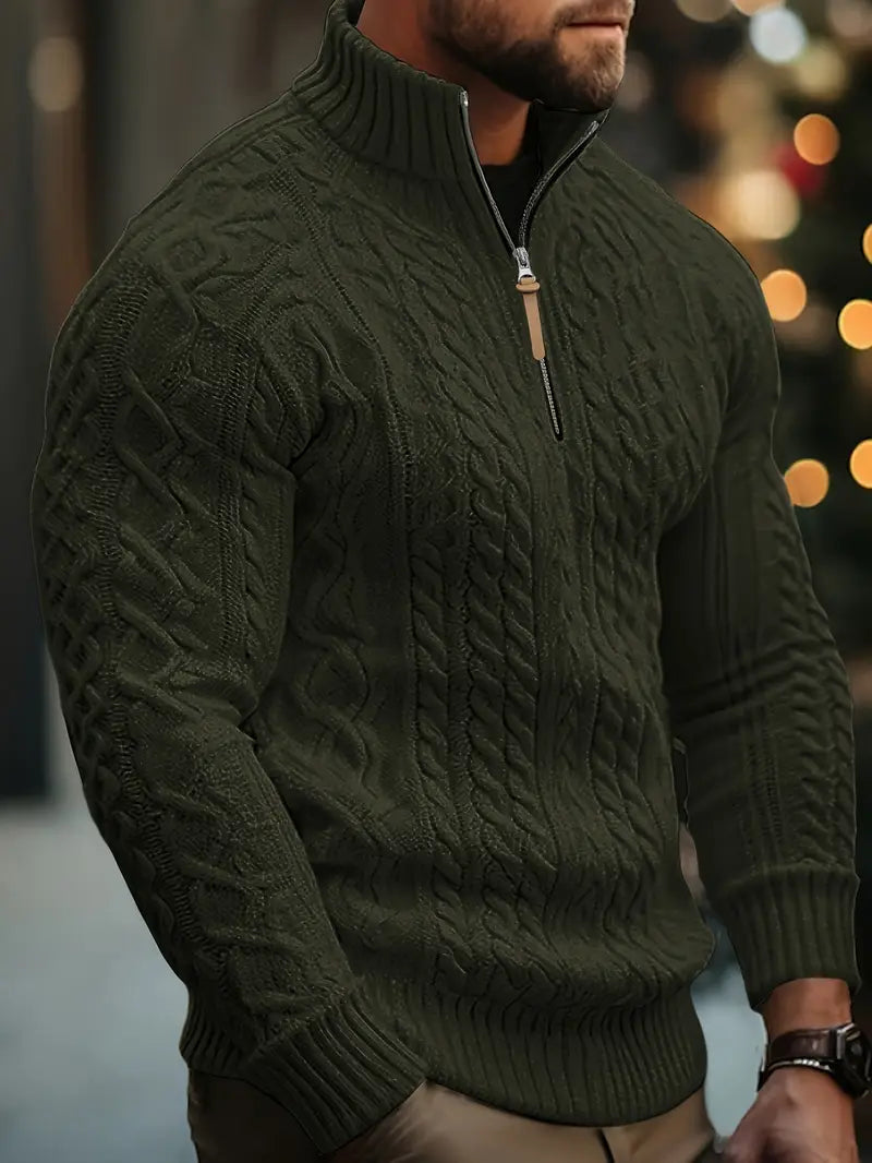 Rabada | Pullover with Half Zip and Stand-Up Collar