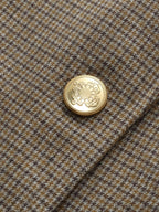 Women's Checked Jacket with Cut-Out Collar