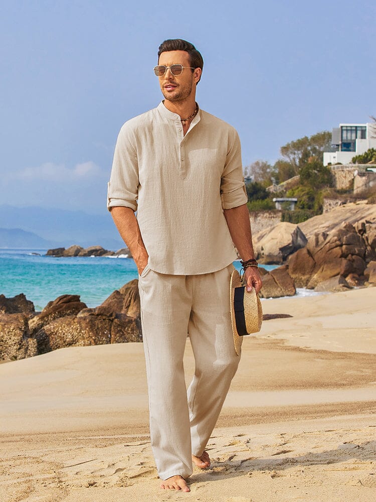 Laurent | Two-piece set with Henley shirt and pants