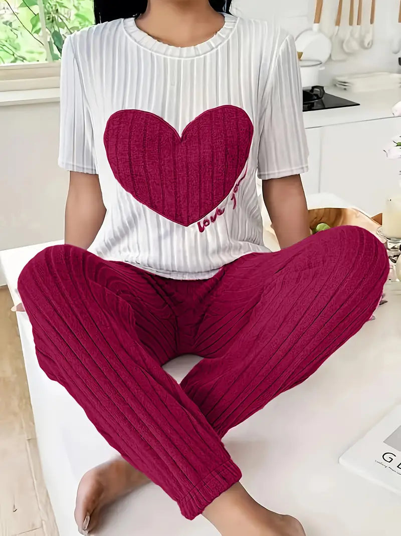Pyjama Set Amore in Rib Velours
