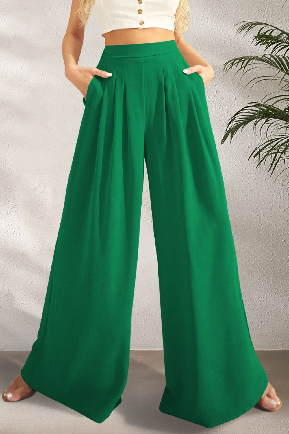 ZY | Wide Leg High-Waisted Trousers