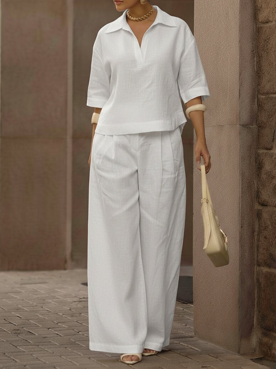 Soraya | Casual Two-Piece Set with Shirt and Trousers