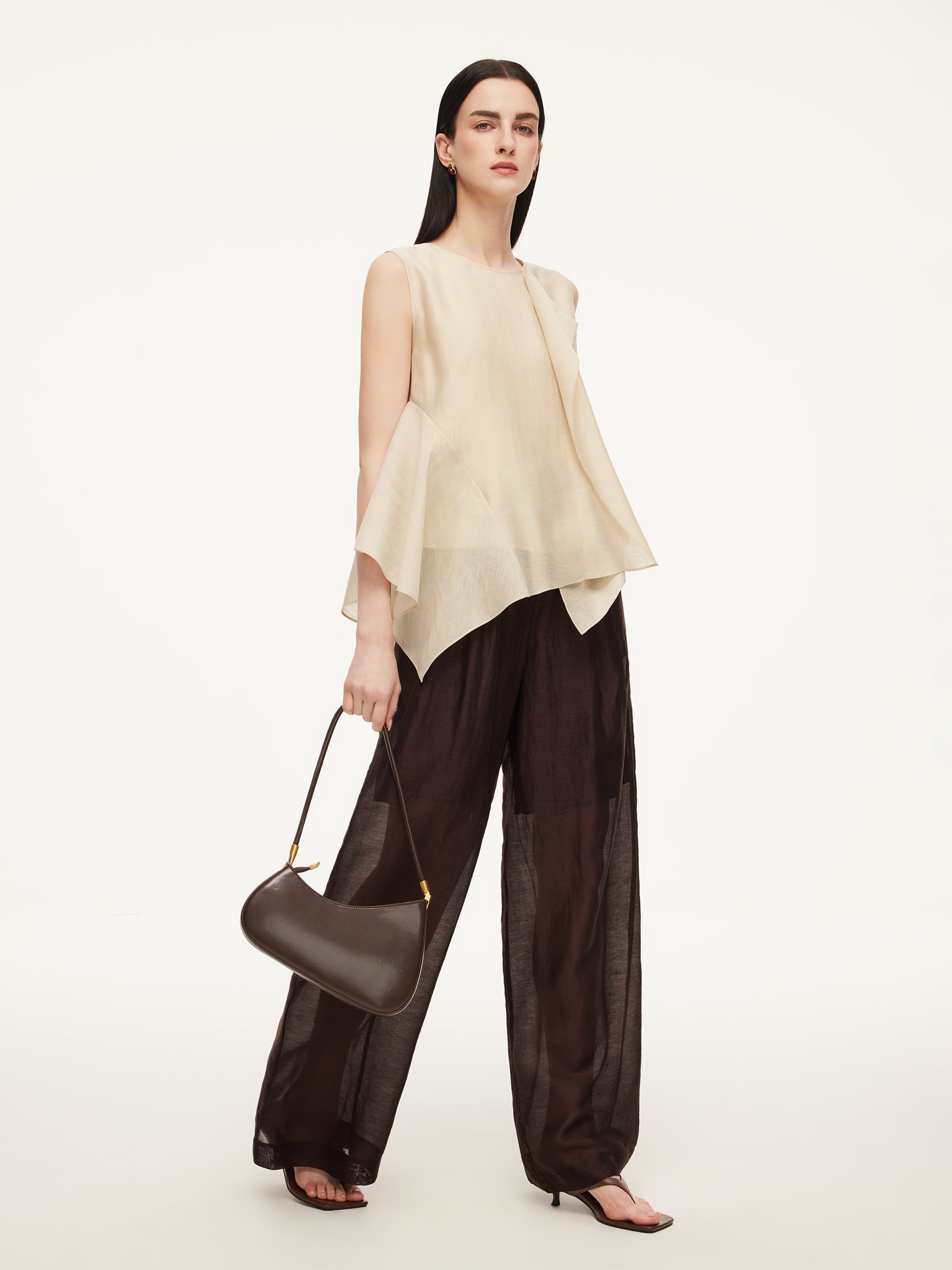 Women's Ruffled Top in Lyocell Blend