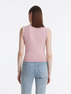 Women's Top with Ruffles Made from Tencel and Wool