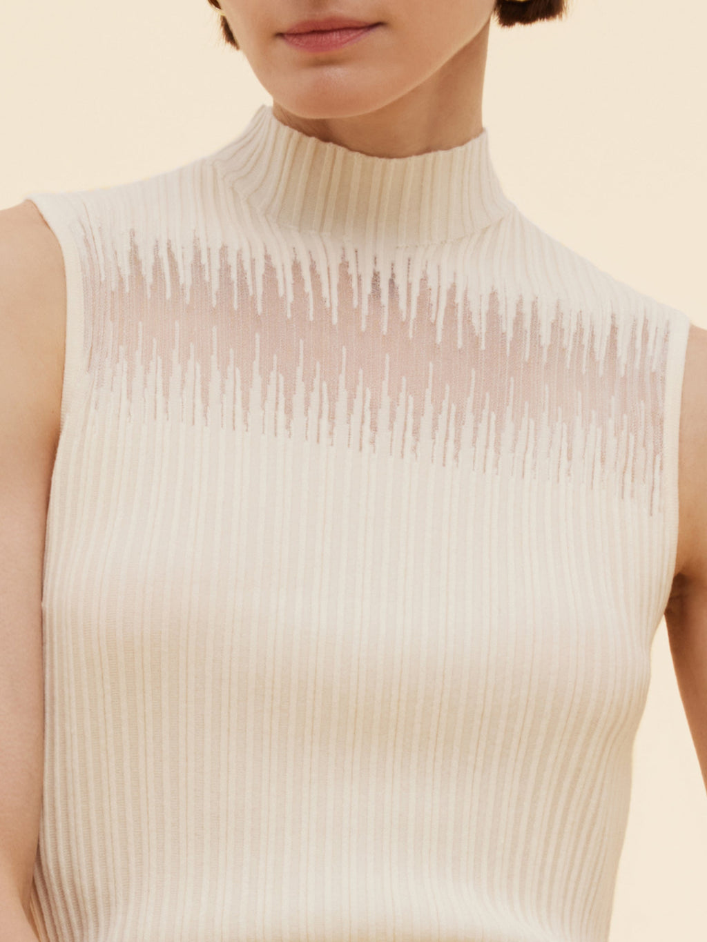 Women's Knit Top with Mock Collar in Tencel Blend