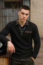 Henry | Structured Check Pattern & Long Sleeve Polo