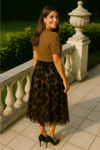 Leona | Sweater & Flowing Leopard Skirt Set