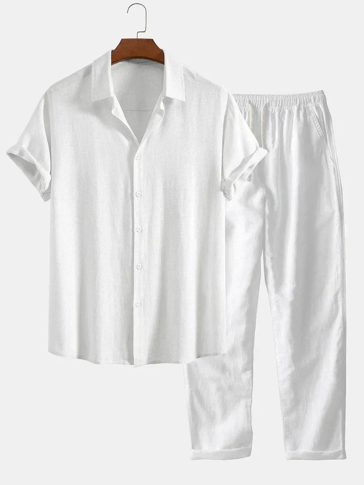 Booker – Linen Blend Shirt with Straight Trousers