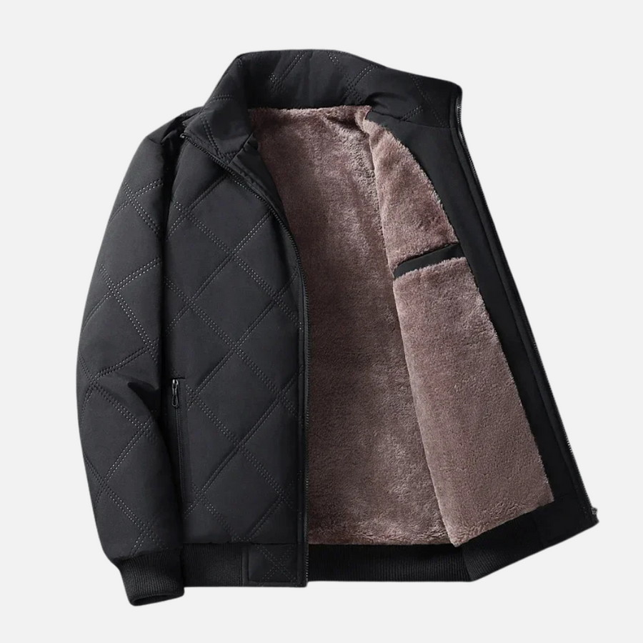 Orlando | Jacket with Diamond Pattern and Stand-Up Collar