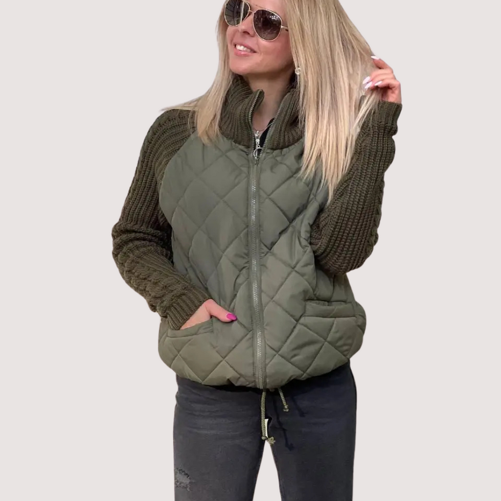 Women's Cardigan – Patchwork Design, Casual & Comfortable
