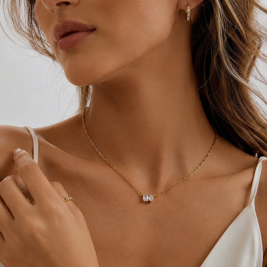 Elle | Witte Zirkon Onregelmatige Halsketting