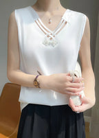 Calista | Silk V-neck sleeveless tank