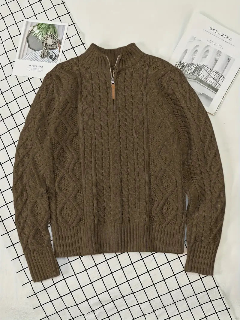 Rabada | Pullover with Half Zip and Stand-Up Collar
