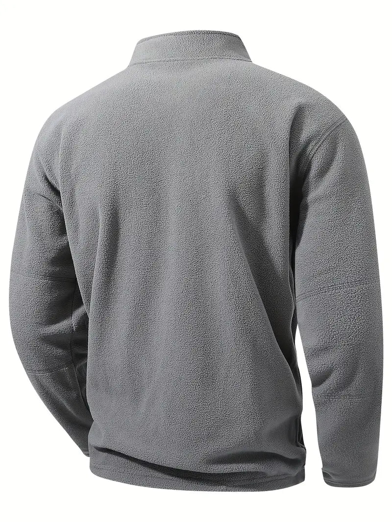 Men's Sweat Jacket – Half Zip, Stand Collar & Comfortable
