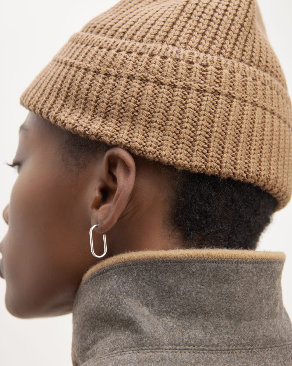 Chunky Beanie made from Organic Cotton | Roasted Coconut