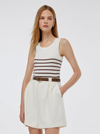 Striped Acetate and Cotton Tank Top