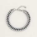 James | Platte 10 mm Cubaanse Schakelarmband in Zilver