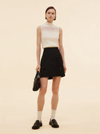 Women's Knit Top with Mock Collar in Tencel Blend