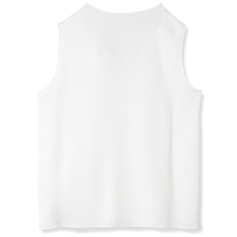 White V-neck camisole top made of acetate