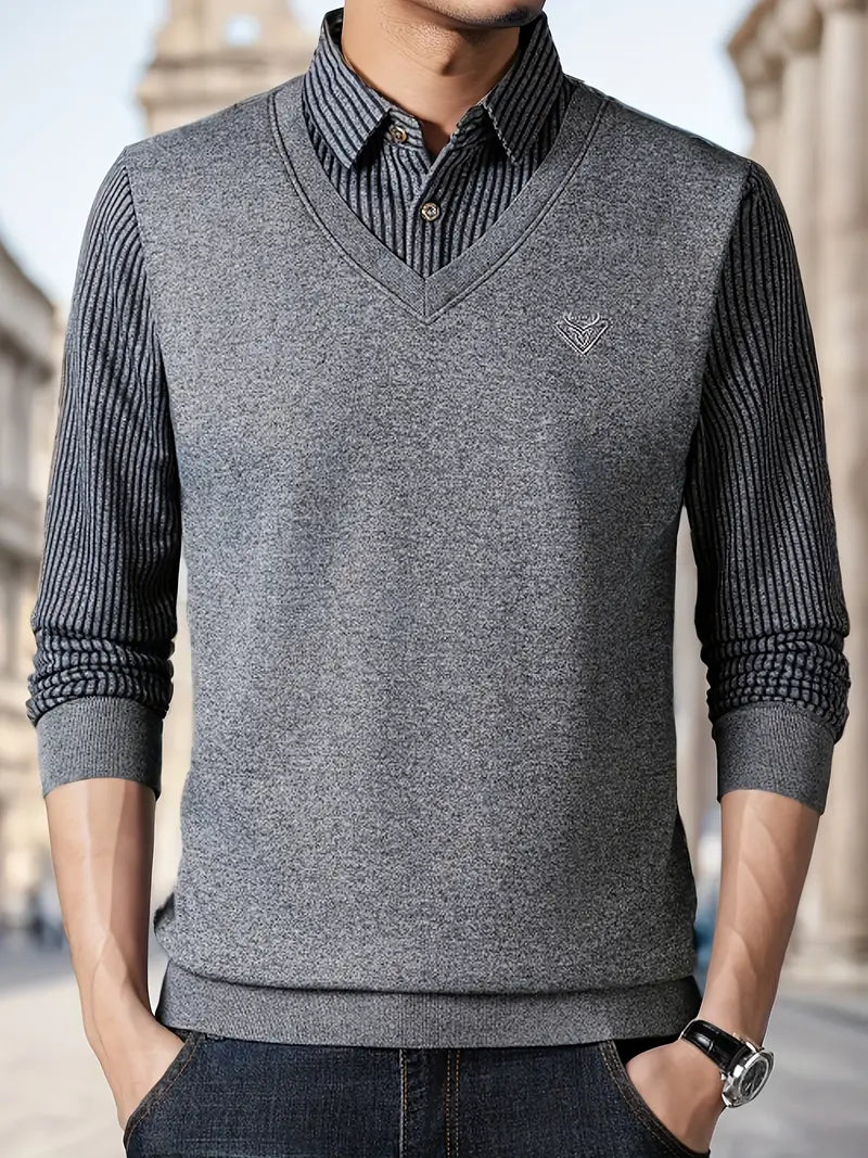 Leroy - Casual Sweater with Long Sleeves in Knit