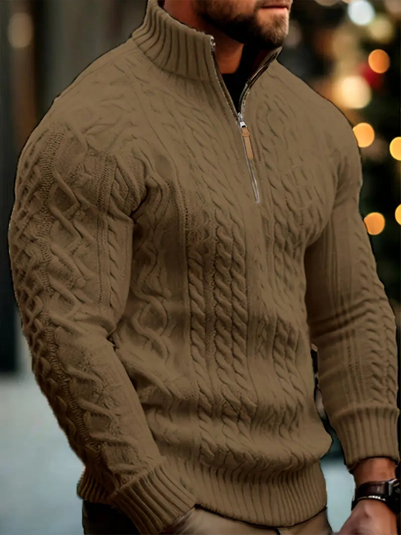 Rabada | Pullover with Half Zip and Stand-Up Collar