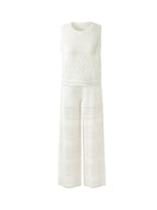 Cotton Top with Cut-Outs and Trousers - Two-Piece Set