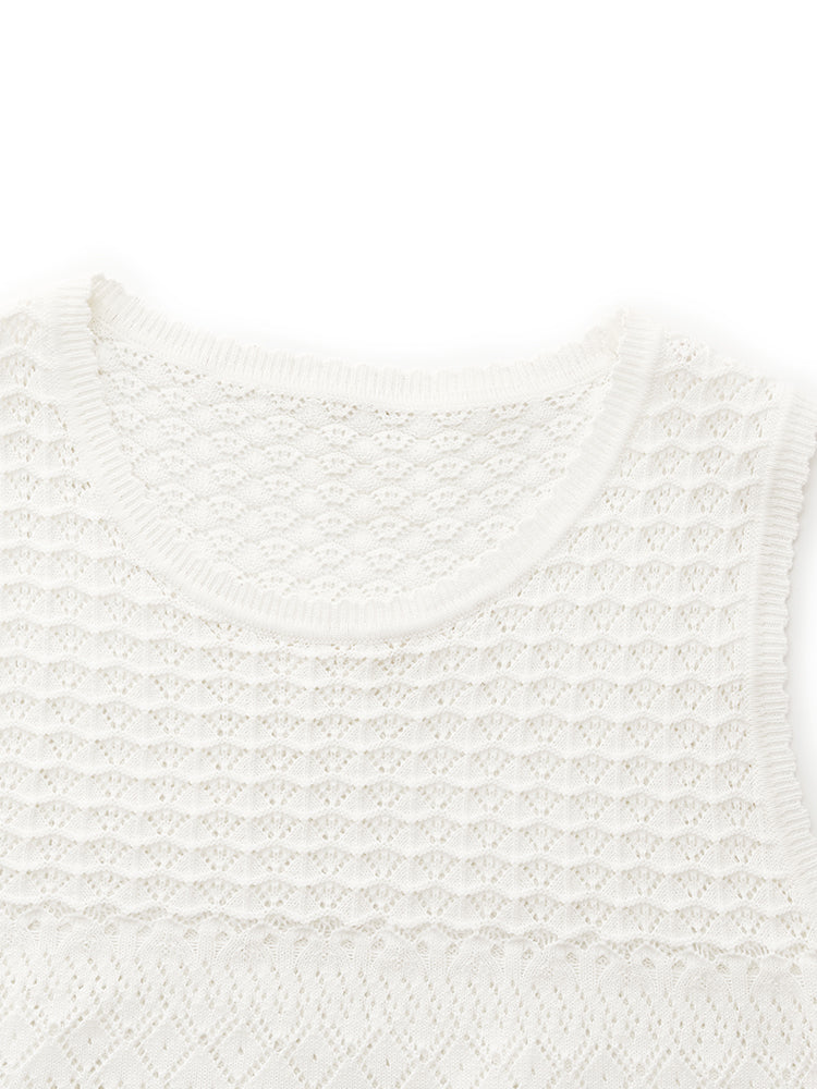 Cotton Top with Cut-Outs and Trousers - Two-Piece Set