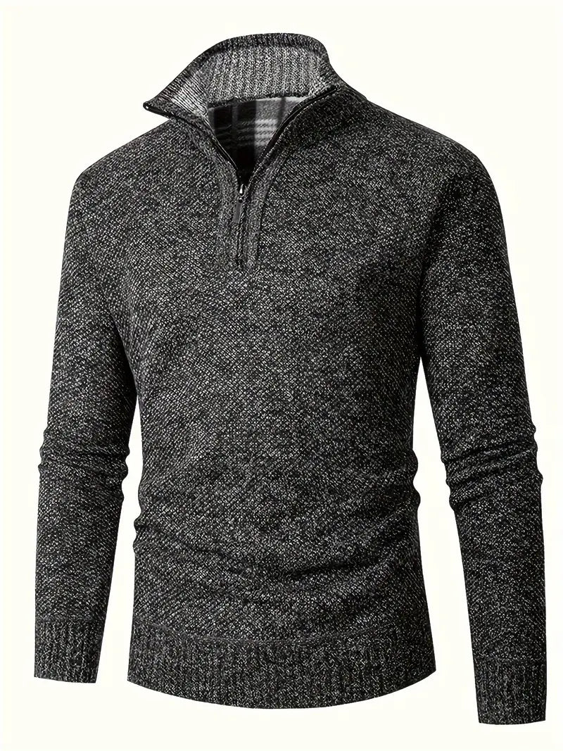 Ingram - Casual Pullover with Stand-Up Collar and Quarter Zip