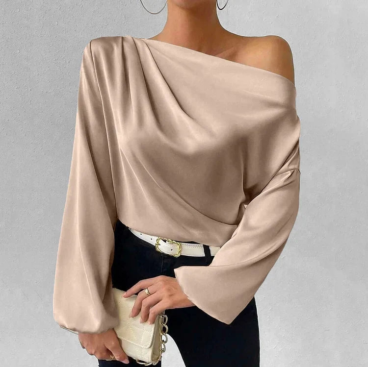 Fara | Elegant Asymmetric Satin Blouse