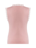 Women's Top with Ruffles Made from Tencel and Wool