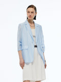 Ladies' Jacket Made from a Blend of Tencel and Linen with 3/4 Sleeves