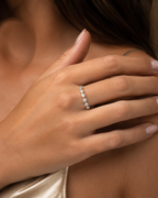 Roos | Ring Goudkleur Geometrie Cubic Zirkonia Minimalistische Stapelringen