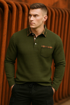 Henry | Structured Check Pattern & Long Sleeve Polo