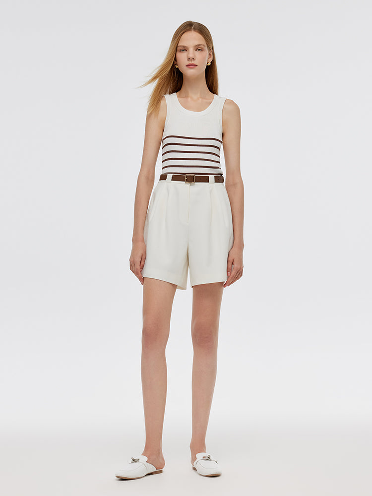 Striped Acetate and Cotton Tank Top
