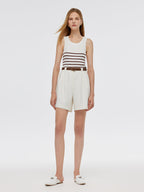 Striped Acetate and Cotton Tank Top